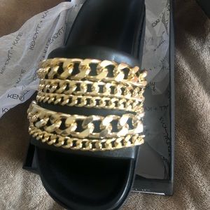 KENDALL + KYLIE Shiloh Gold Chain Link Platform Sl